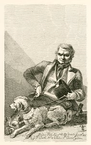 John MacNally, of Tyrone County, with His Two Dogs Boxer and Rover by English School