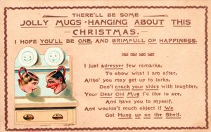 Jolly Mugs on Dresser by English School