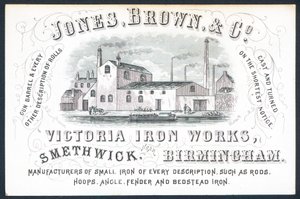 Jones, Brown & Co, Victoria Iron Works, Trade Card by English School