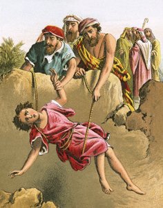Joseph Cast into the Pit by English School