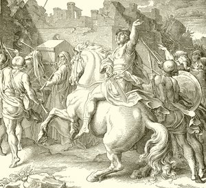 Joshua Encircling the Walls of Jericho by English School