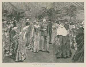 Jubilee ball at the Guildhall, London; The Lord Mayor receiving the Royal Party by English School