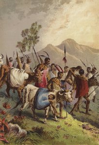 Kaffirs carrying their wounded from the war by English School