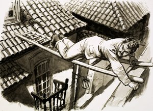 Karl Decker climbs across to the prison of Evangelina Cisneros in Cuba