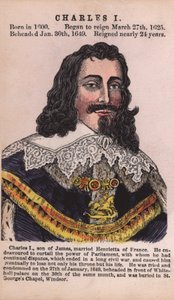 King Charles I (coloured engraving) by English School