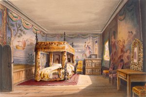 King Charles Room, Cotehele House, c.1830-40 by English School