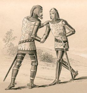 King Edward III greeting his son, the Black Prince, after the battle of Crecy by English School