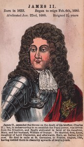 King James II (coloured engraving) by English School