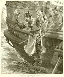 King Louis leaped fully armed into the Sea by English School