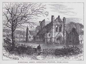 Kirkstall Abbey, Kirkstall Station, near Leeds by English School