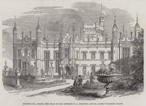 Knebworth, Herts, the Seat of Sir Edward E L Bulwer Lytton, Baronet, Garden Front by English School