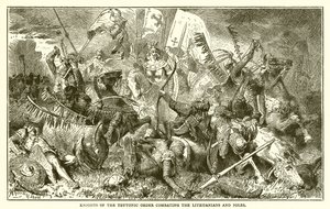 Knights of the Teutonic Order Combating the Lithuanians and Poles by English School