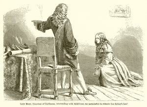 Lady Mary, Countess of Caithness, interceding with Middleton for permission to remove her Fathers Head by English School