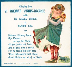Lady Alarmed at Mouse