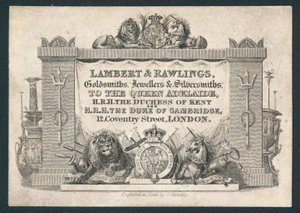 Lambert & Rawlings, goldsmiths, jewellers & silversmiths by English School
