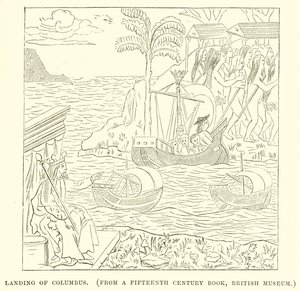 Landing of Columbus by English School