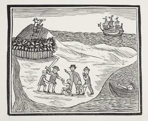 Landing of Mutinous Crew on Island by English School