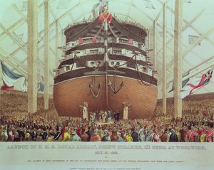 Launch of H.M.S. Royal Albert, Screw Steamer, 131 Guns, at Woolwich, May 13th 1854 by English School