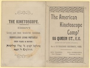 Leaflet Advertising The Kinetoscope by English School