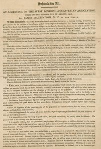 Leaflet Explaining a Resolution of the West London Lancasterian Association to Begin Providing Instruction to Children, August 1813 by English School
