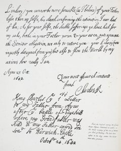 Letter from Charles II to Montague, Earl of Lindsey, 27th October 1642 by English School