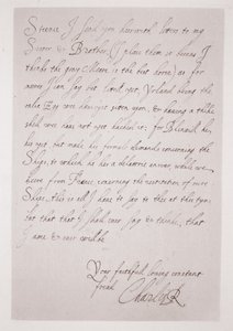 Letter of Charles I to the Duke of Buckingham by English School