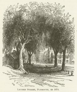 Leyden Street, Plymouth, in 1874 by English School