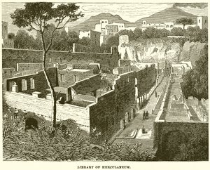 Library of Herculaneum by English School