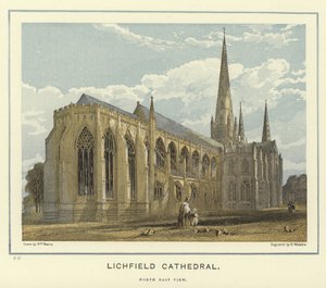Lichfield Cathedral, North East View by English School
