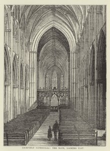 Lichfield Cathedral, the nave, looking east by English School