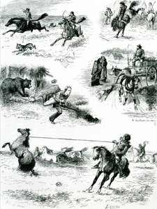 Life in Manitoba, 1877 by English School