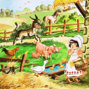 Little Girl at the Farm by English School