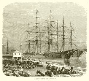 Loading Cotton at Savannah by English School