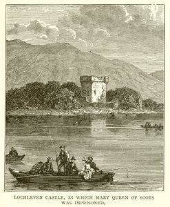 Lochleven Castle, in which Mary Queen of Scots was Imprisoned by English School