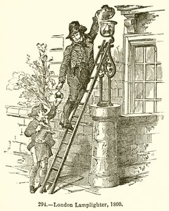 London Lamplighter, 1800 by English School