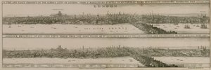 London, Before and After the Great Fire by English School