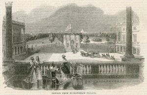 London, from Buckingham Palace by English School