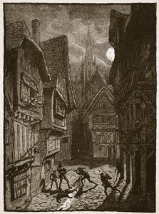 Lord Grey and His Followers Attacking the Earl of Southampton, Illustration from Cassell
