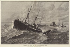 Loss of the Clan Macduff, Boat from the Upupa Going to the Rescue by English School