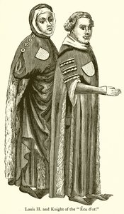 Louis II and Knight of the Golden Shield by English School