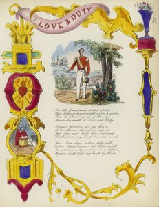 Love & Duty, British Valentines card by English School