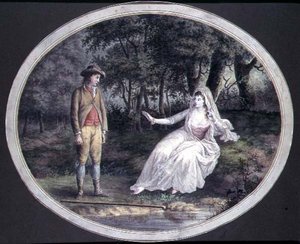 Lovers in a Woodland Landscape by English School