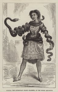 Lualla, the Abyssinian Snake Charmer, at the Royal Aquarium by English School
