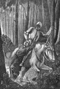 Luther attacked by masked horsemen in the Thuringian Forest by English School