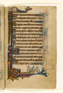 A Hare and a Dog Playing an Organ, Marginal Decoration from the Macclesfield Psalter, Use of Sarum, East Anglia (c.1330)