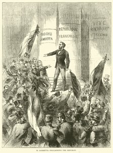 M Gambetta proclaiming the Republic, September 1870 by English School
