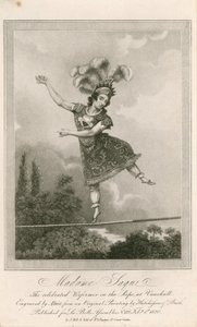 Madame Saqui, the Celebrated Performer on the Rope at Vauxhall Gardens, London