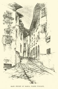 Main street of Barga, North Tuscany by English School