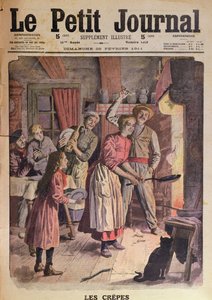 Making pancakes, illustration from Le Petit Journal, 26th February 1911