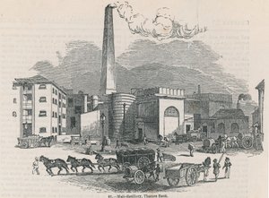 Malt Distillery on Thames Bank by English School